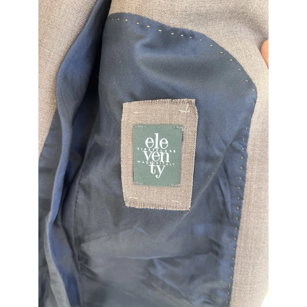 NWT Eleventy First Class Taupe Wool Blazer Sports Coat Men’s Size IT 50 US 40R